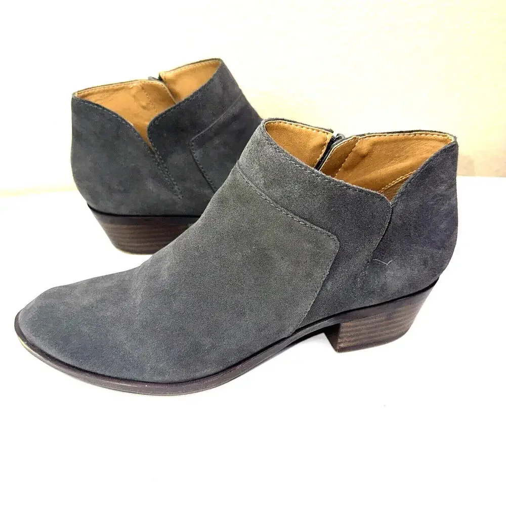 Lucky Brand  Guc Women Sz 9M  Brintly 2 Ankle Suede Leather‎ Booties Boots